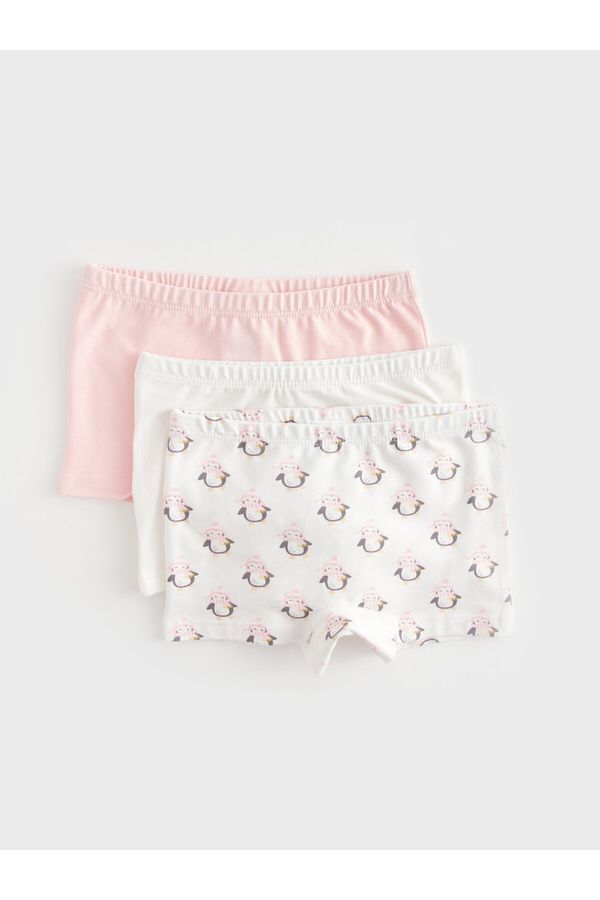 LC Waikiki LC Waikiki Printed Baby Girl Boxers with Elastic Waist 3-Piece