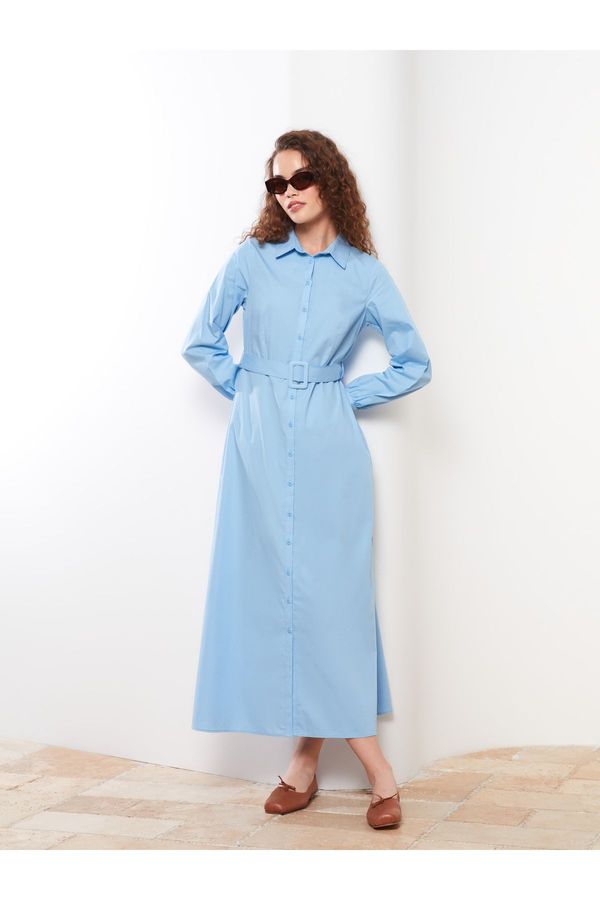 LC Waikiki LC Waikiki Straight Long Sleeve Poplin Women's Shirt Dress