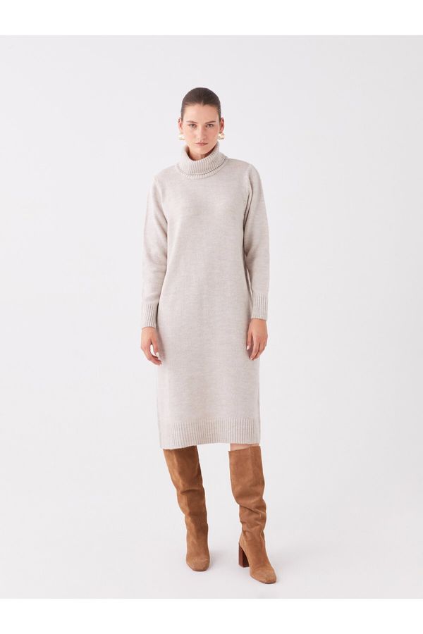 LC Waikiki LC Waikiki Turtleneck Straight Long Sleeve Oversize Women's Knitwear Dress