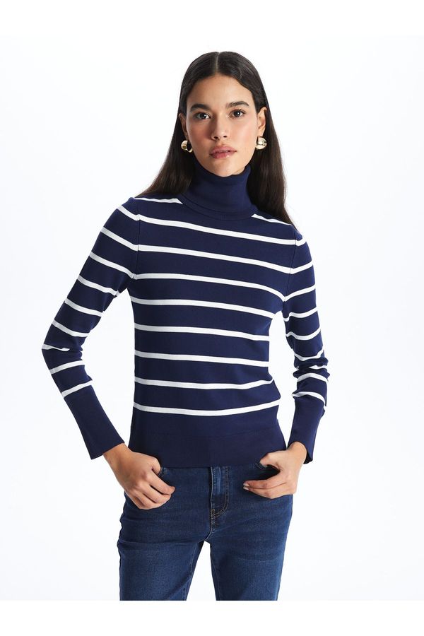 LC Waikiki LC Waikiki Turtleneck Striped Long Sleeve Women's Knitwear Sweater