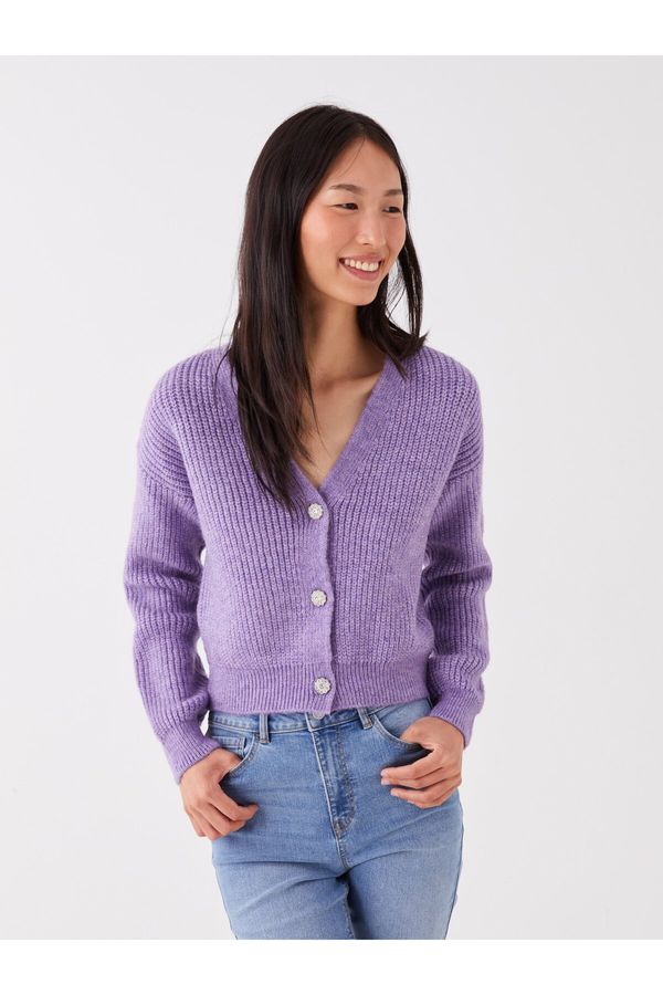 LC Waikiki LC Waikiki V-Neck Plain Long Sleeve Women's Knitwear Cardigan