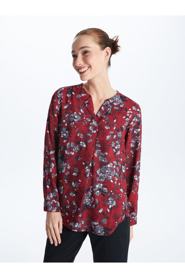 LC Waikiki LC Waikiki Wacky Collar Floral Long Sleeve Women's Blouse