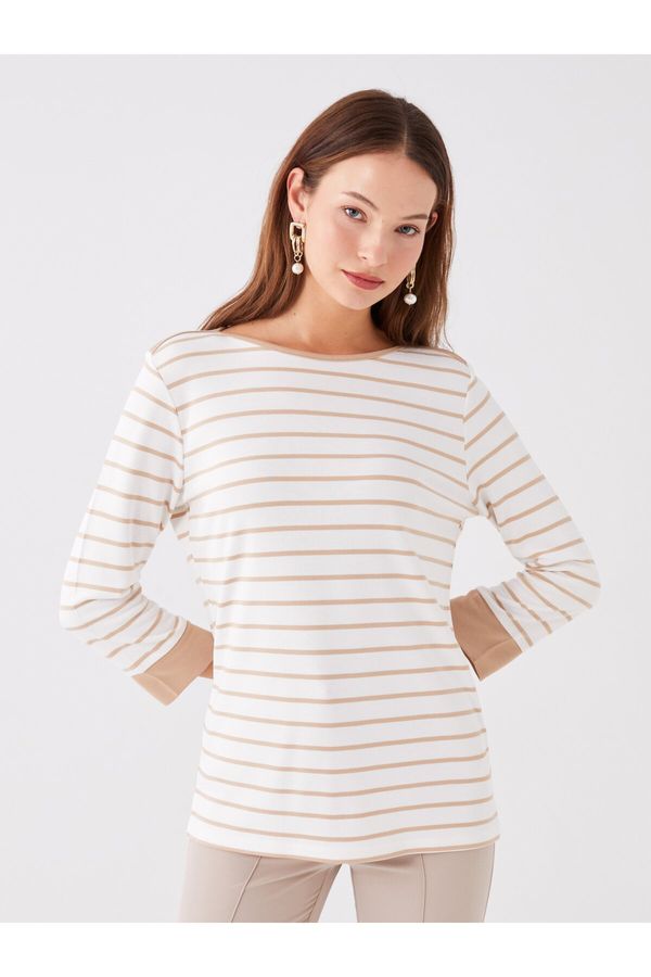 LC Waikiki LC Waikiki Women's Boat Neck Striped T-Shirt