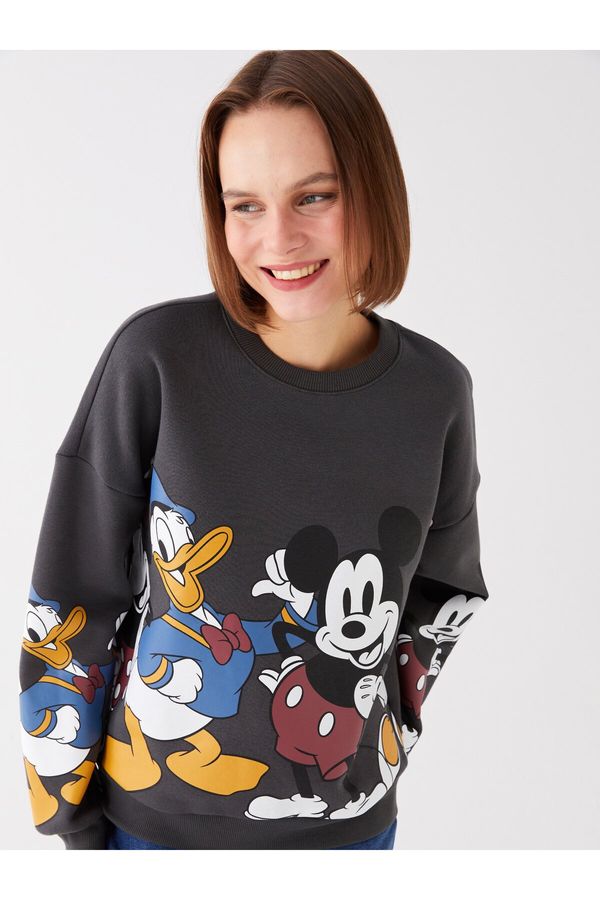 LC Waikiki LC Waikiki Women's Crew Neck Disney Printed Long Sleeve Oversize Sweatshirt