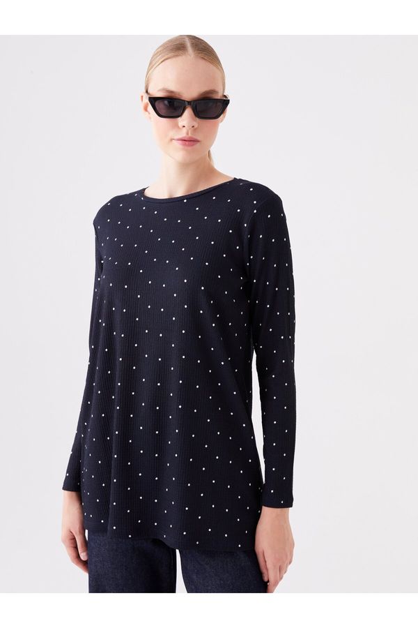 LC Waikiki LC Waikiki Women's Crew Neck Polka Dot Long Sleeve Tunic