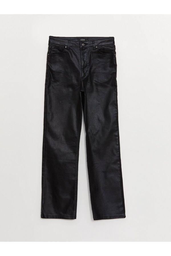 LC Waikiki LC Waikiki Women's Standard Fit Leather Look Trousers