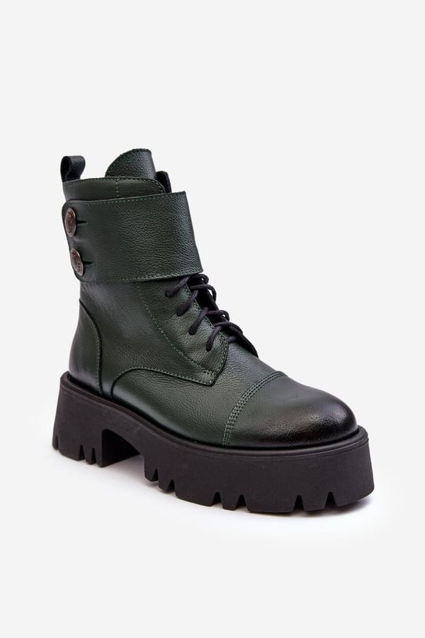 LEMAR Leather Ankle Boots Women's Green Lemar Anceria