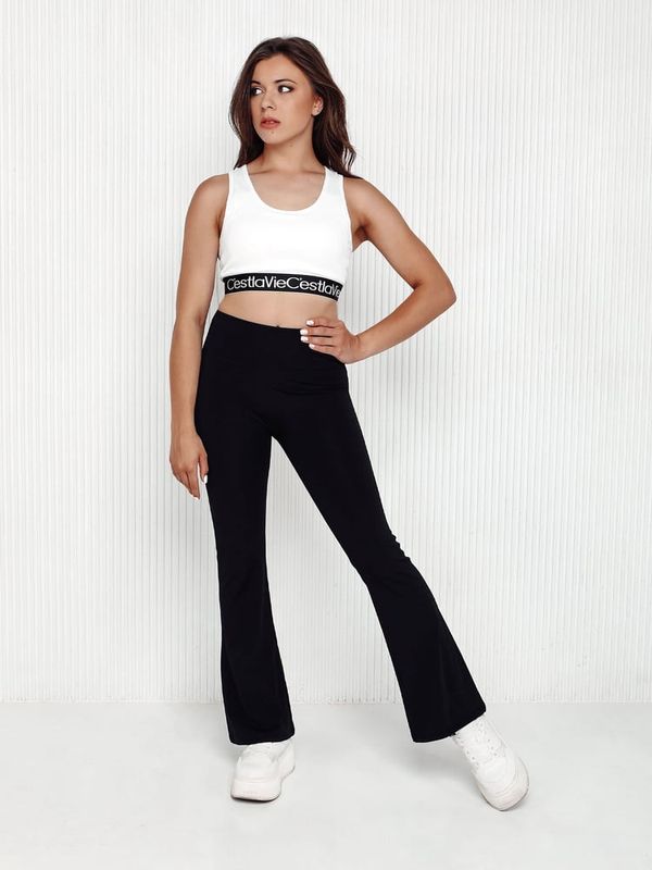 DStreet Legginsy damskie z szeroką nogawką SLIMLINE czarne Dstreet