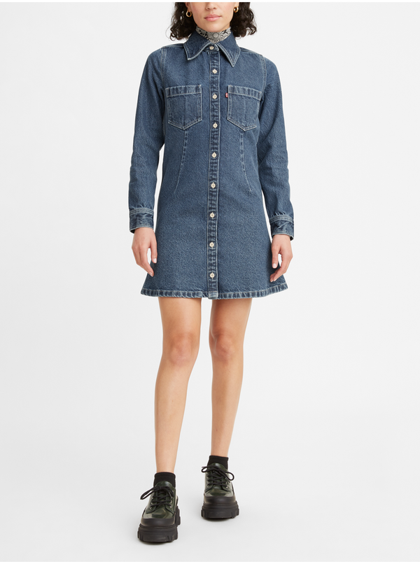 Levi's® Levi&#39;s Blue Denim Shirt Short Dress Levi&#39;s® - Women