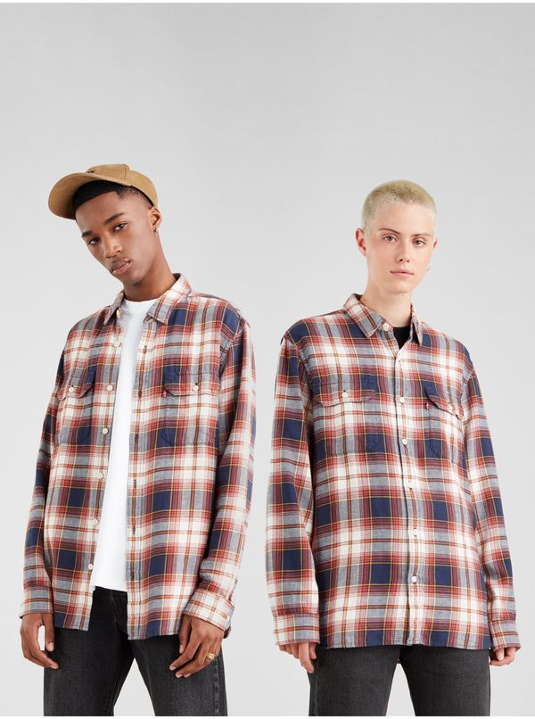 Levi's® Levi&#39;s White-blue unisex checkered shirt Levi&#39;s® Jackson Worker - Men&#39;s