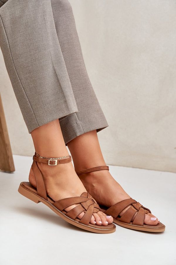 Lewski Shoes Lewski Shoes Leather Women's Sandals On Flat Heel Zazoo