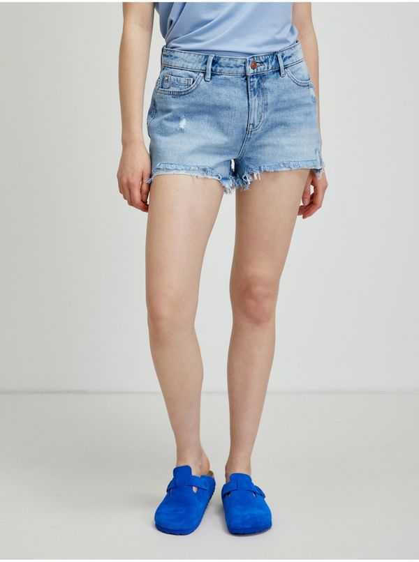 Only Light Blue Denim Shorts with Tattered Effect ONLY Pacy - Ladies