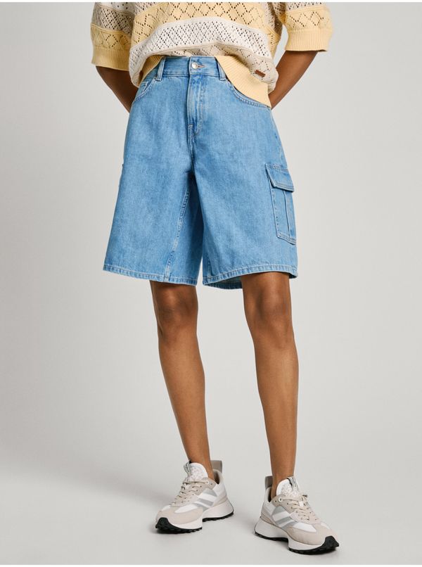 Pepe Jeans Light blue women's denim shorts Pepe Jeans - Women