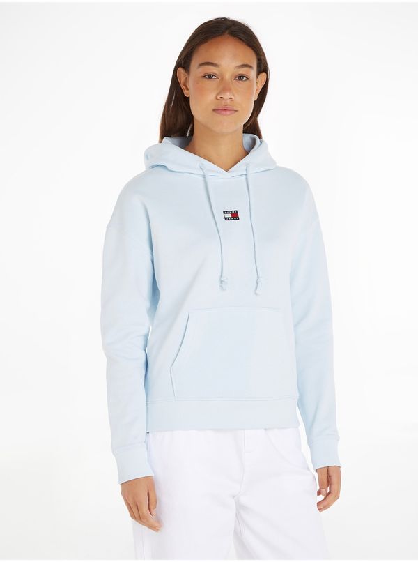 Tommy Hilfiger Light blue Womens Sweatshirt Tommy Jeans Badge Hoodie - Women