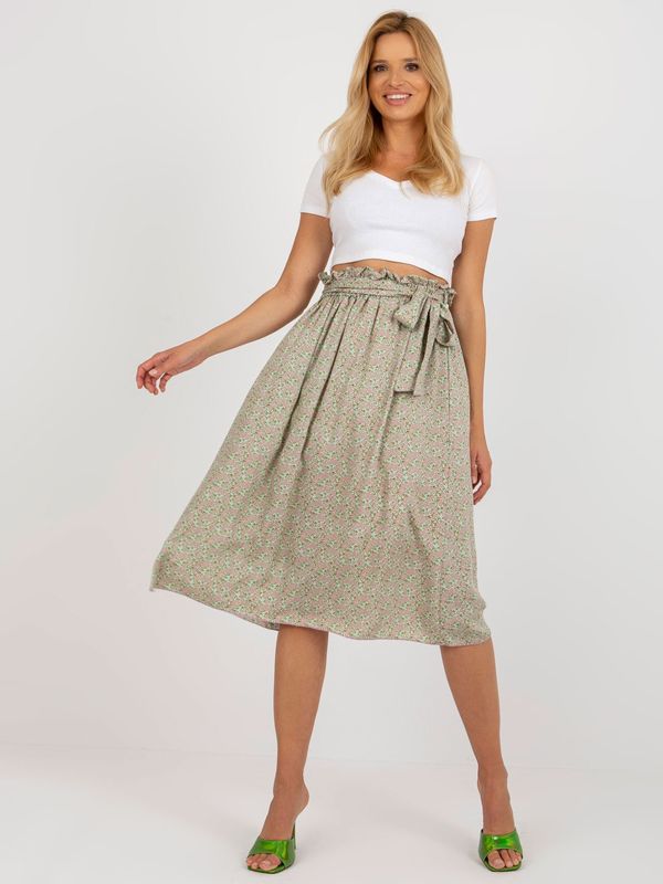 Fashionhunters Light green and pink flowing skirt from RUE PARIS