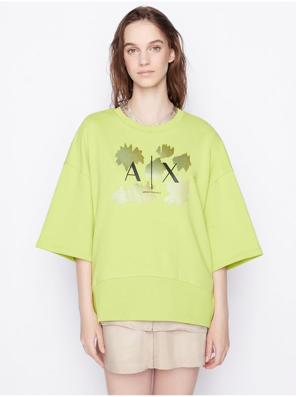 Armani Light Green Women Oversize Sweatshirt Armani Exchange - Women