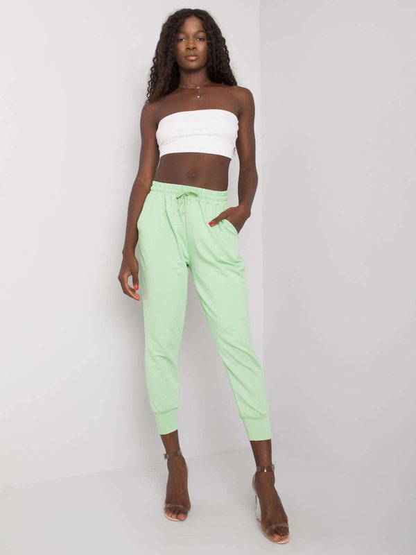 Fashionhunters Light Green Women's Cotton Trousers