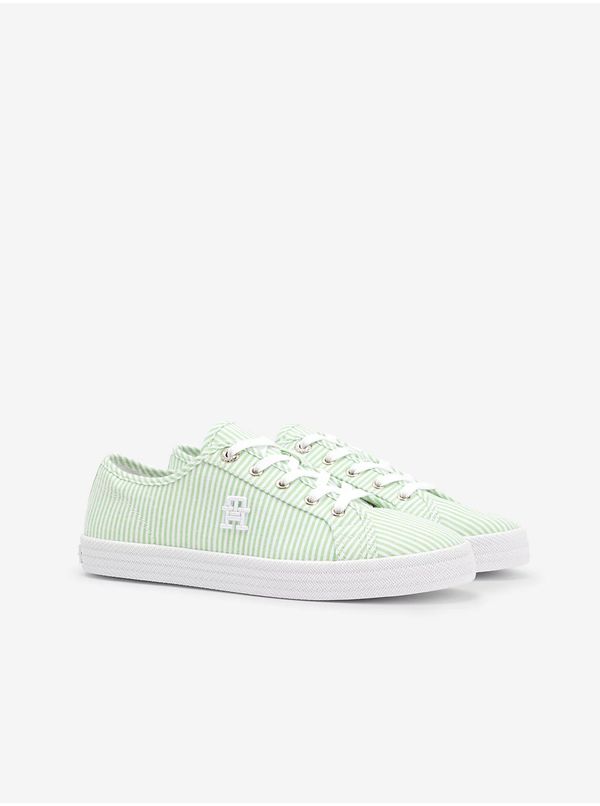 Tommy Hilfiger Light Green Women's Striped Sneakers Tommy Hilfiger - Women