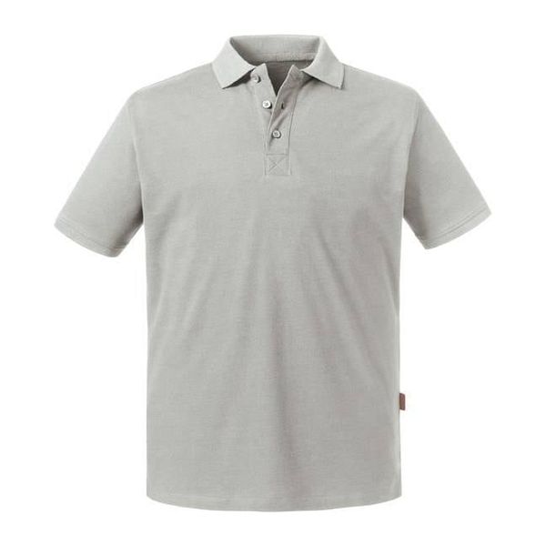 RUSSELL Light Grey Men's Polo Shirt Pure Organic Russell