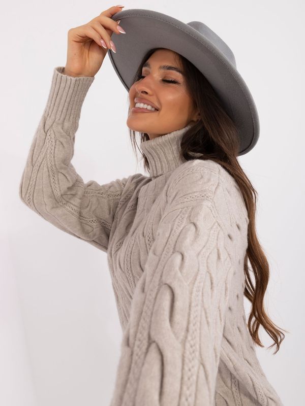 Fashionhunters Light grey women's turtleneck