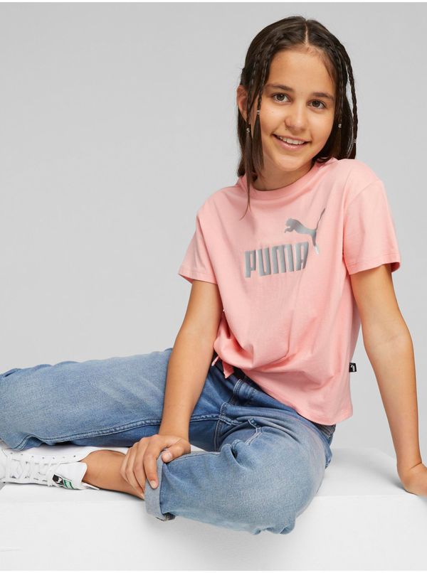 Puma Light pink girls' T-shirt Puma ESS+ - Girls