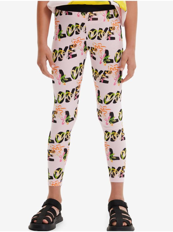 DESIGUAL Light Pink Girly Patterned Leggings Desigual Garden - Girls