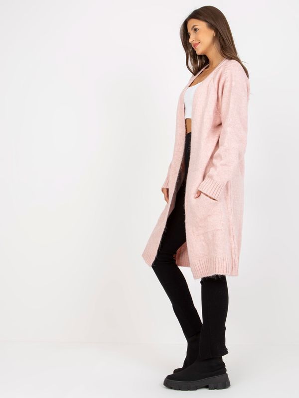 Fashionhunters Light pink loose cardigan with pockets from RUE PARIS