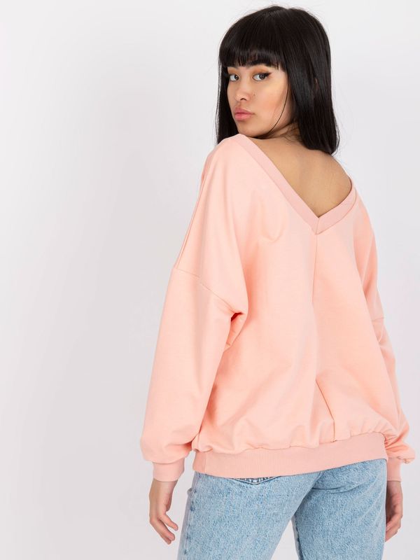 Fashionhunters Light pink oversized sweatshirt with print