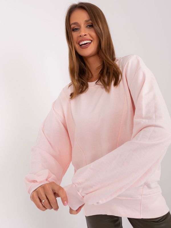 Fashionhunters Light Pink Wide Women's Sweatshirt