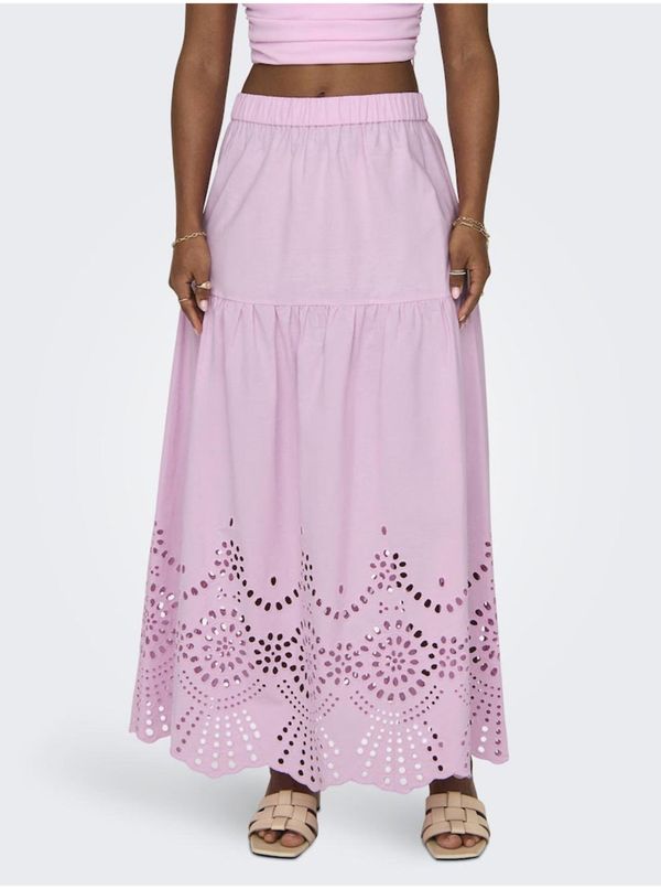 Only Light pink women's maxi skirt ONLY Roxanne - Women