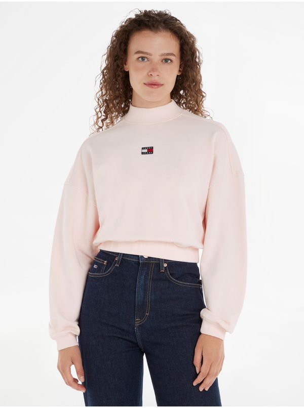 Tommy Hilfiger Light pink Women's Sweatshirt Tommy Jeans TJW BXY CRP XS Badge Mockn - Ladies