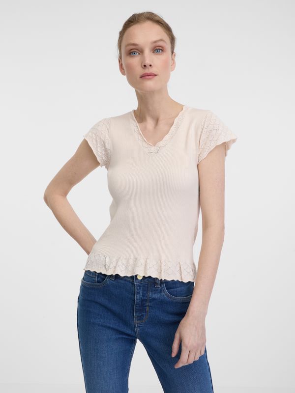 Orsay Light pink women's T-shirt with short sleeves ORSAY