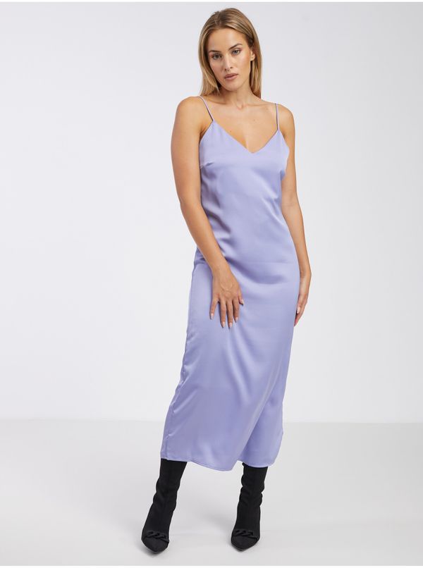 Vila Light purple ladies satin midishdresses VILA Ellette - Ladies