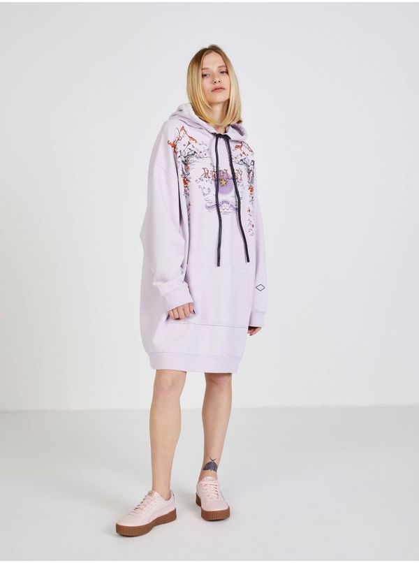 Replay Light Purple Women Patterned Hoodie Dress Replay - Women