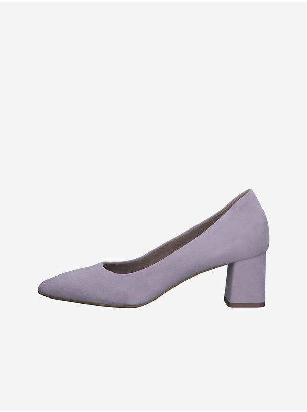 Tamaris Light purple women's suede pumps with low heel Tamaris - Ladies