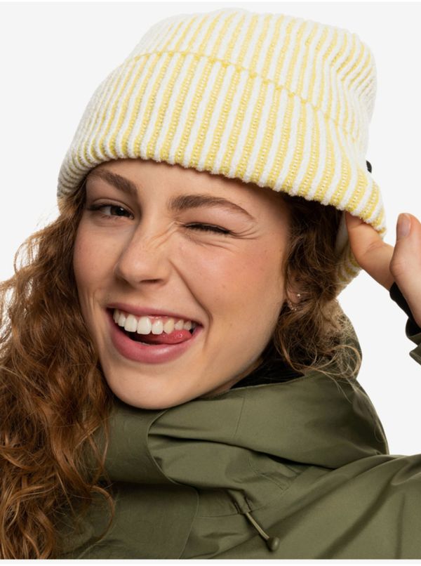 Roxy Light Yellow Women's Ribbed Beanie Roxy Ozalee - Women