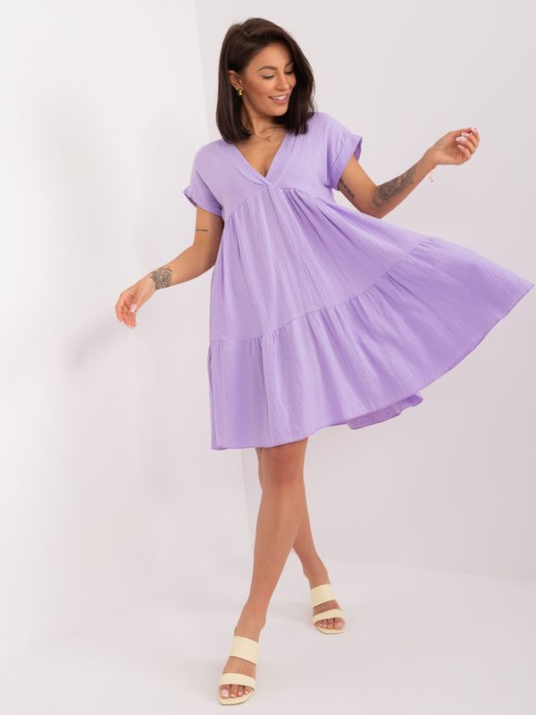 Fashionhunters Lilac Cotton Dress