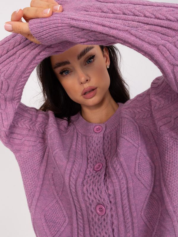 Fashionhunters Lilac knitted cardigan