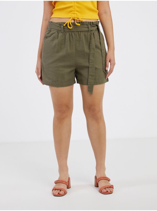 JDY Linen Khaki Shorts JDY Say - Women's