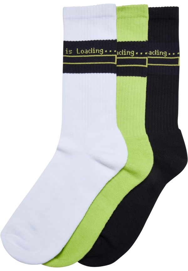 Urban Classics Accessoires Loading Socks 3-Pack White/Black/Frozen Yellow