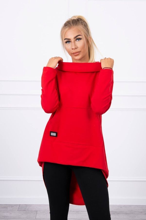 Kesi Long back sweatshirt with hood red