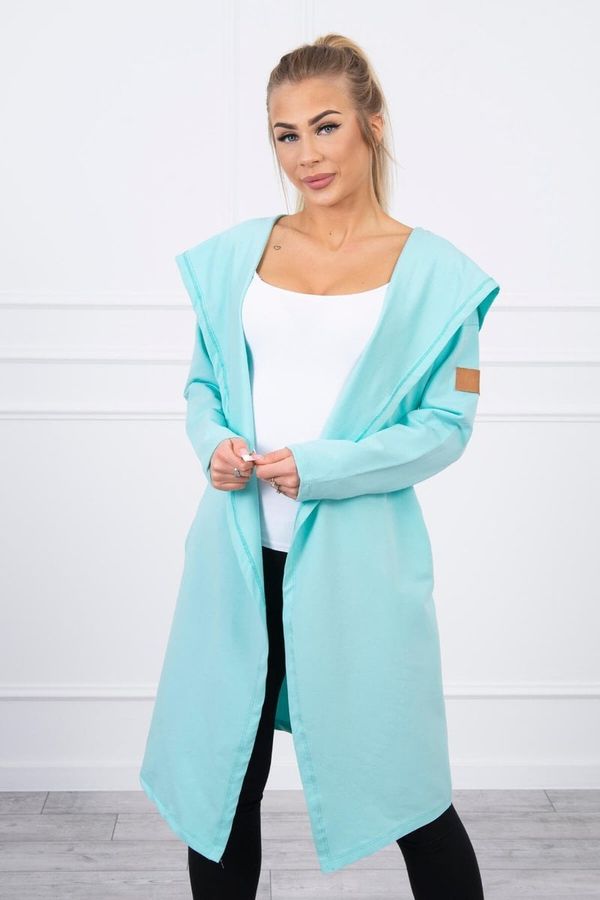 Kesi Long cardigan with hooded mint