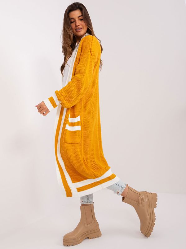 Fashionhunters Long oversized mustard cardigan