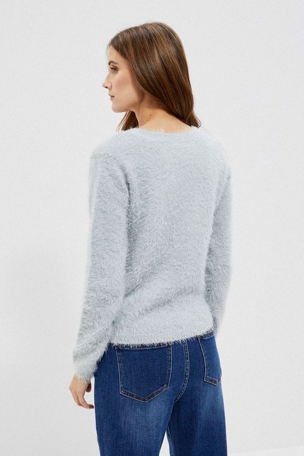 Moodo Long pile sweater - grey