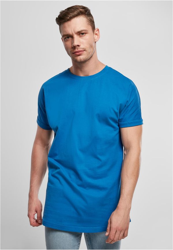 Urban Classics Long Shaped Turnup Sports Blue T-Shirt