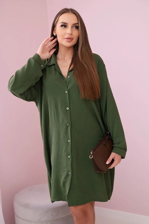 Kesi Long shirt with khaki viscose