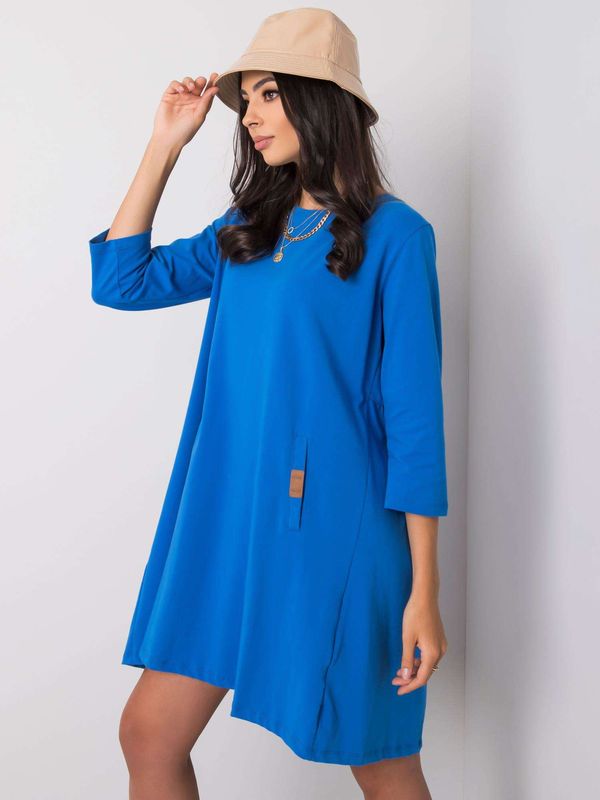 Fashionhunters Loose navy blue dress