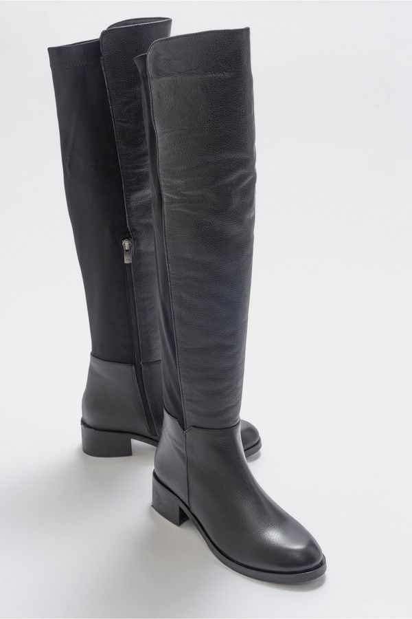 LuviShoes LuviShoes 1177 Black Leather Women's Boots