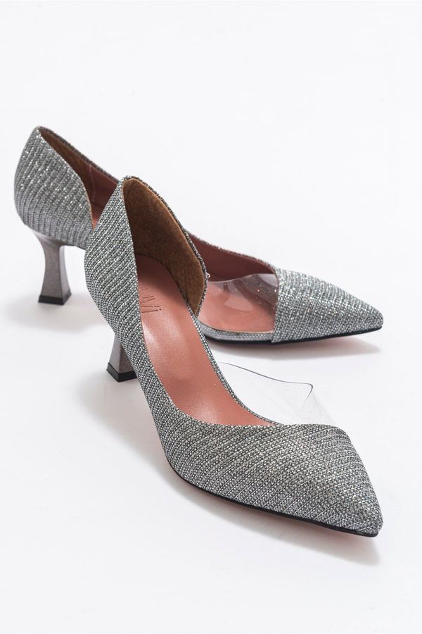 LuviShoes LuviShoes 353 Platinum Silvery Heeled Women's Shoes
