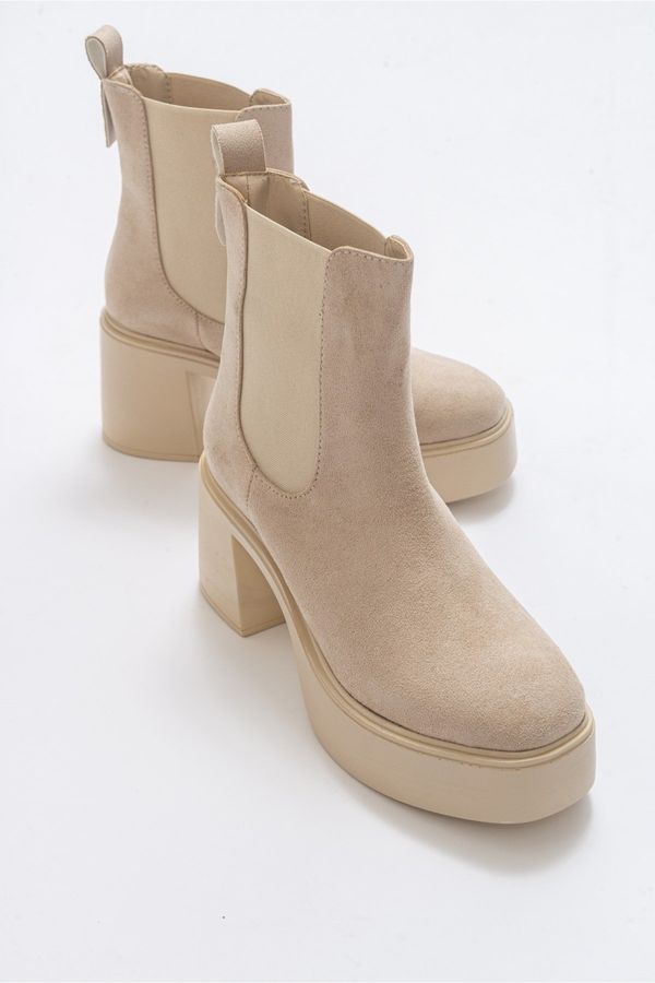 LuviShoes LuviShoes Aback Beige Suede Women's Boots